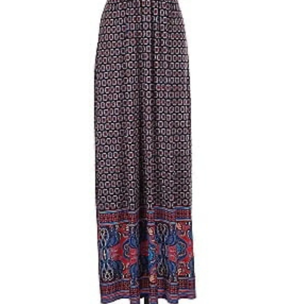 WISP Sleeveless Geometric Print V-Neck Vacation Maxi  Dress Size 12 - Picture 2 of 10